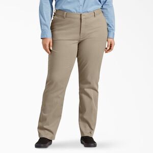 Dickies Plus Perfect Shape Straight Leg Pants, Rinsed Oxford Stone Women’s Sz 24